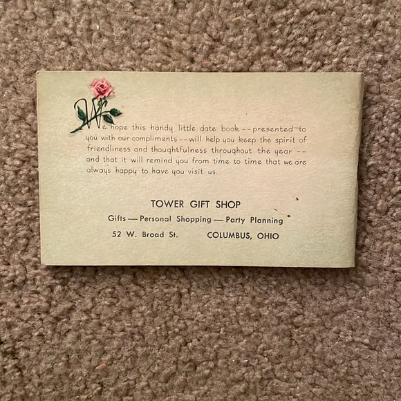 1948 My Hallmark Date Book From Tower Gift Shop Columbus, Ohio - Picture 2 of 6